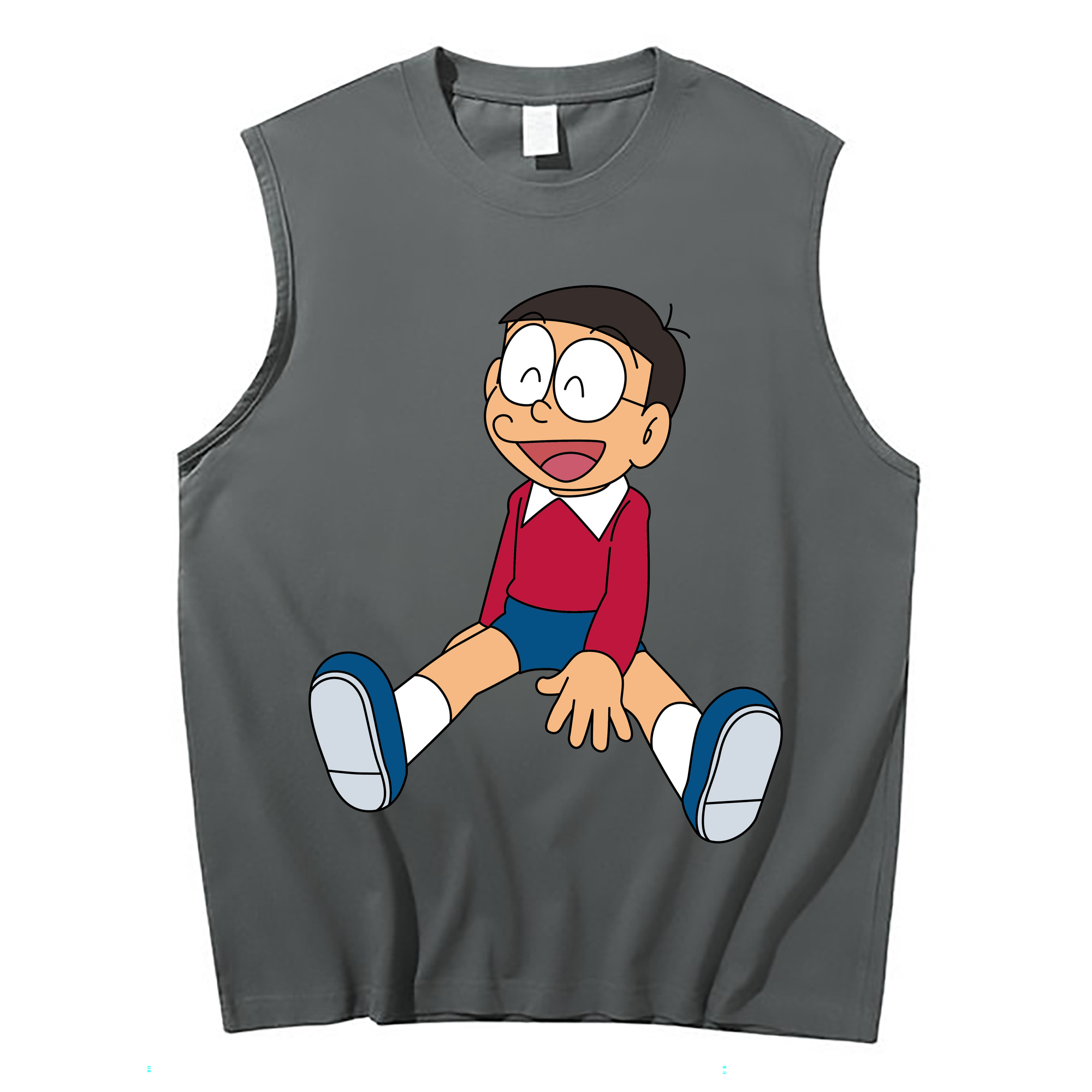 （画像用） ドラえもん 野比 のび太 Doraemon Nobita Nobi コットン100％タンクトップ（フロントプリント）